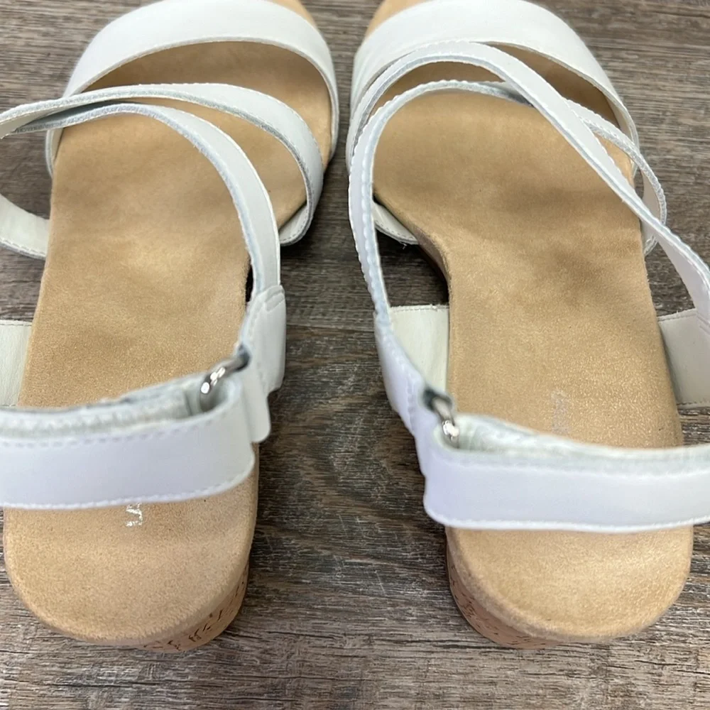 Lands End Comfort Cork Wedge Sandals Size 8D